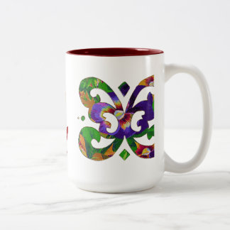 Tasse 2 Couleurs Purple Pansies Motif