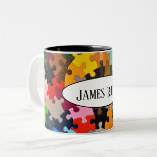 Tasse 2 Couleurs puzzle coloré