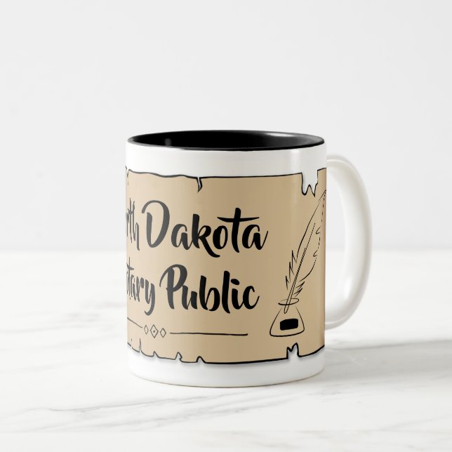 Tasse 2 Couleurs Qualité de la plume du notaire du Dakota du Nord (Devant droit)
