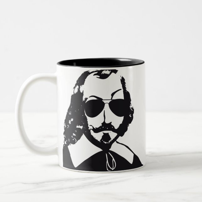 Tasse 2 Couleurs Québec Samuel Champlain Hipster lunettes de soleil (Gauche)