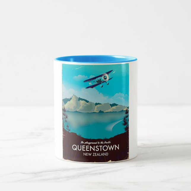 Tasse 2 Couleurs Queenstown Nouvelle-Zélande (Centre)