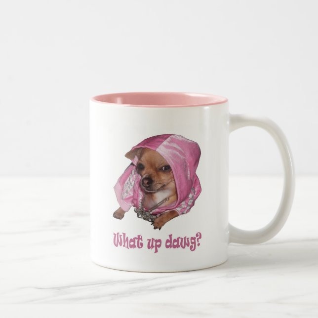 Tasse 2 Couleurs Quel dawg haut (Droit)