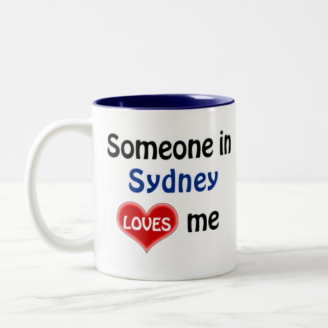Tasse 2 Couleurs Quelqu'un à Sydney m'aime Magnet (Gauche)