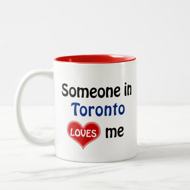 Tasse 2 Couleurs Quelqu'un à Toronto m'aime (Gauche)