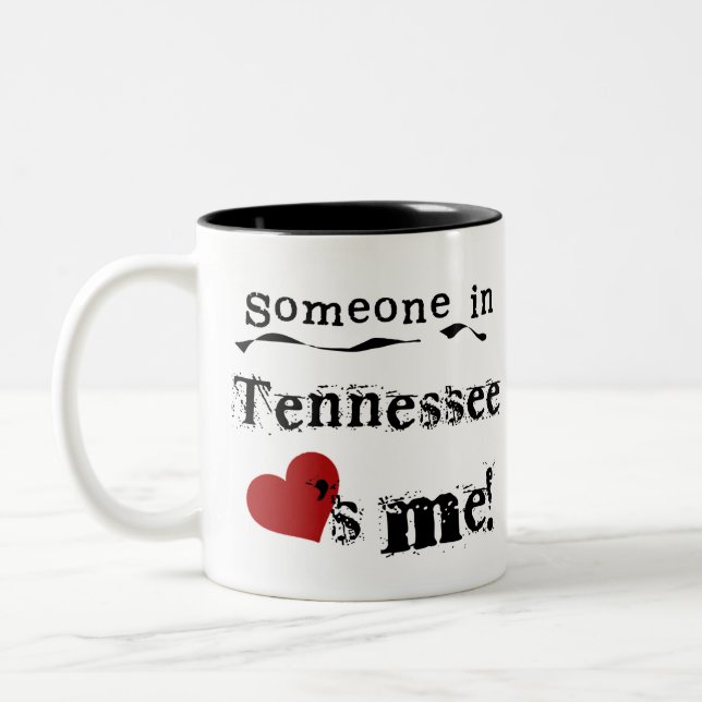 Tasse 2 Couleurs Quelqu'un au Tennessee m'aime (Gauche)