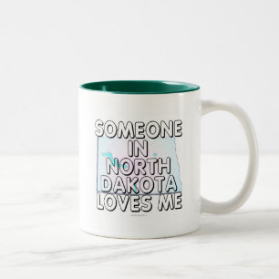 Tasse 2 Couleurs Quelqu'un dans le Dakota du Nord m'aime