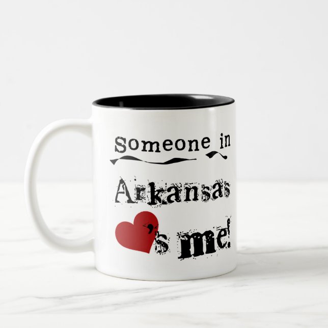 Tasse 2 Couleurs Quelqu'un en Arkansas m'aime (Gauche)
