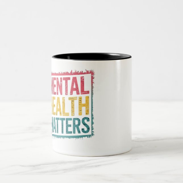 Tasse 2 Couleurs Questions de santé mentale (Centre)