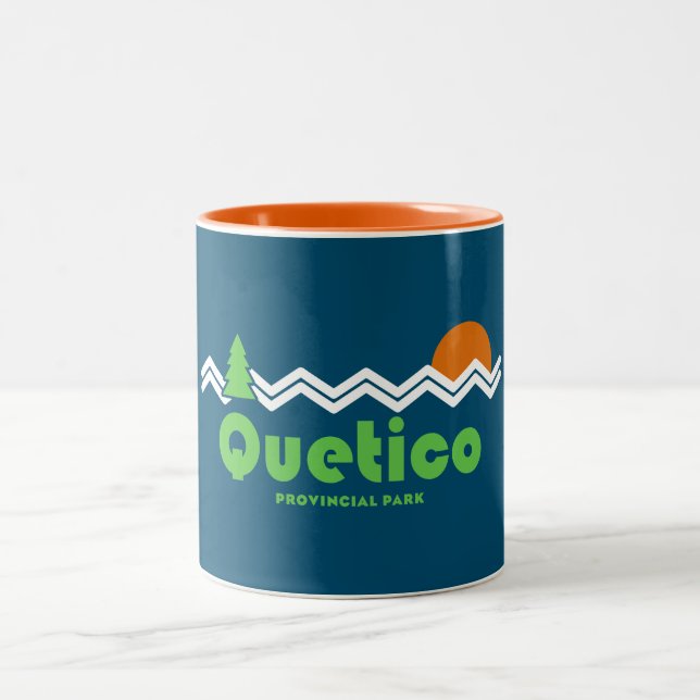 Tasse 2 Couleurs Quetico Provincial Park Retro (Centre)