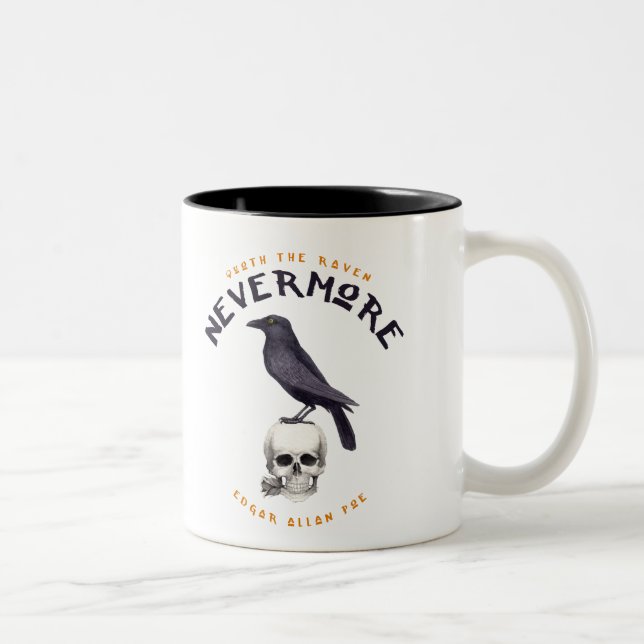 Tasse 2 Couleurs Quoth Raven plus jamais - Edgar Allan Poe (Droit)