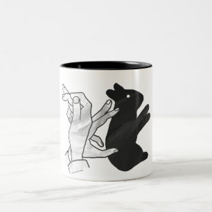 Tasse 2 Couleurs Rabbit Silhouette main