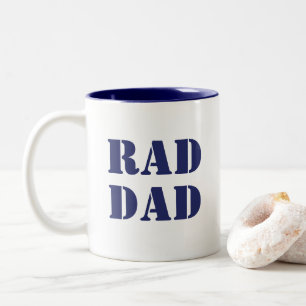 Tasse 2 Couleurs Rad Papa marine bleu blanc moderne typographie coo