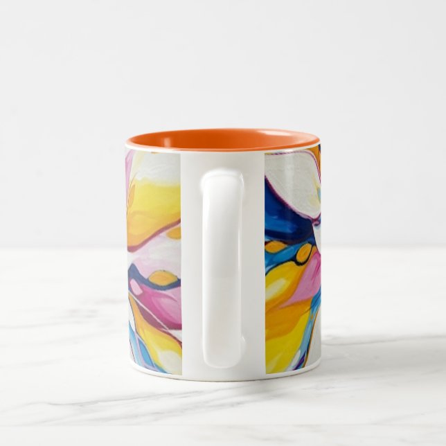 Tasse 2 Couleurs Radiant Bloom - Abstract Floral Burst (Poignée)
