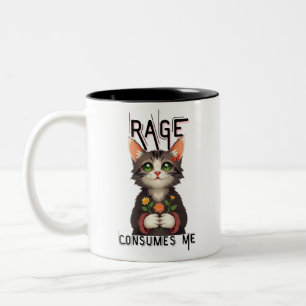 Tasse 2 Couleurs Rage Me Consume Fleur Chat