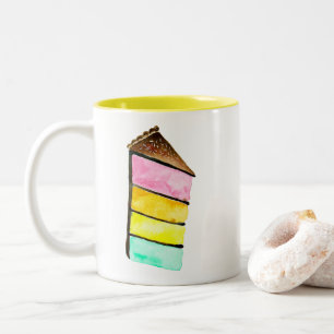 Tasse 2 Couleurs Rainbow Cake watercolor