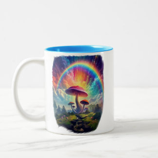 Tasse 2 Couleurs Rainbow Sky Musroom