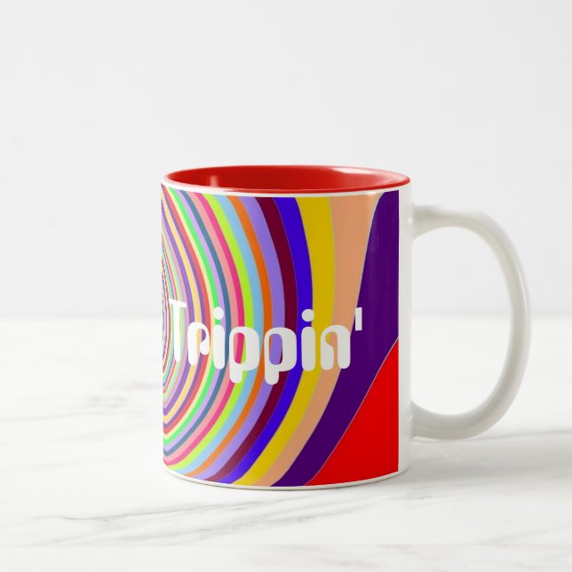Tasse 2 Couleurs Rainbow "Trippin'" psychédélique pop art barboter (Droit)