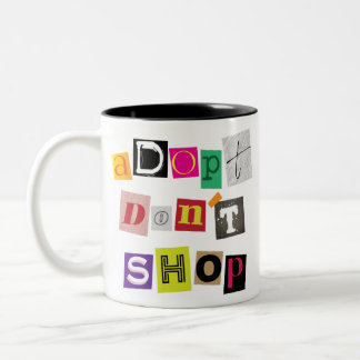 Tasse 2 Couleurs ransom note adopter ne pas acheter