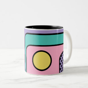 Tasse 2 Couleurs Rationalisation Moderne Style rétro Design géométr