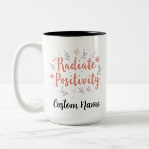 Tasse 2 Couleurs Rayonnement Positif Floral Sunray Personnalisé