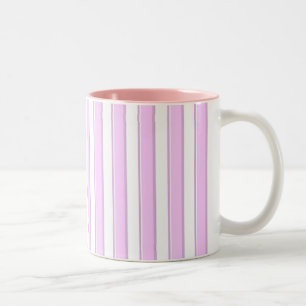 Tasse 2 Couleurs Rayures roses sur fond blanc