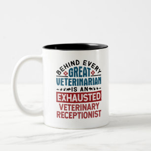 Tasse 2 Couleurs Réceptionniste vétérinaire épuisé