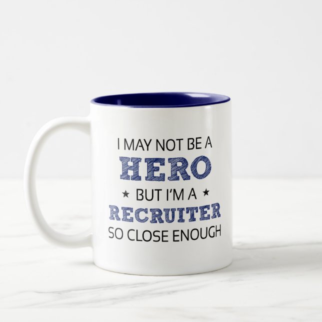 Tasse 2 Couleurs Recruteur Humour nouveauté (Gauche)