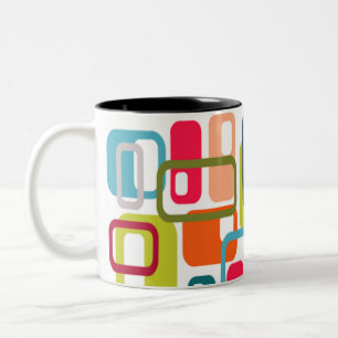 Tasse 2 Couleurs Rectangles modernes du milieu du siècle