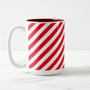 Tasse 2 Couleurs Red Candy Christmas Stripe