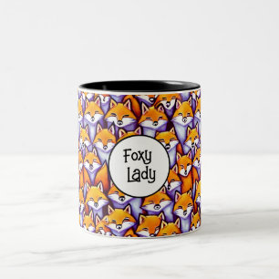 Tasse 2 Couleurs Red fox dessin animé bois terrain drôle foxy dame