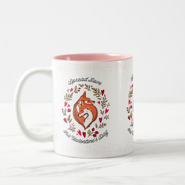 Tasse 2 Couleurs Red Foxes Valentine Love (Gauche)