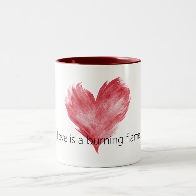Tasse 2 Couleurs Red Heart Love Burning Flame (Centre)