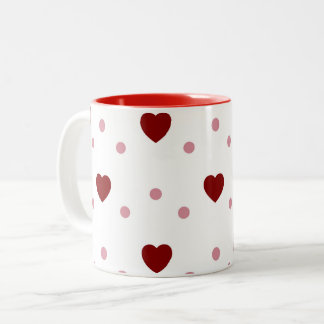 Tasse 2 Couleurs Red Heart Motif Valentine