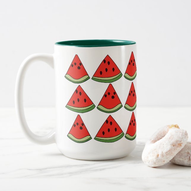 Tasse 2 Couleurs Red Watermelon Slices  (Avec donut)