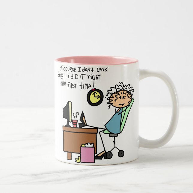 Tasse 2 Couleurs Redressez la première fois l'humour (Droit)
