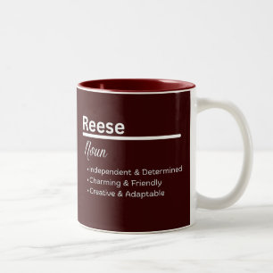 Tasse 2 Couleurs Reese Nom de Fille Définition Personnalisée