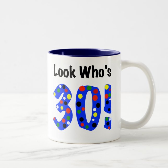 Tasse 2 Couleurs Regardez qui est 30 (Droit)