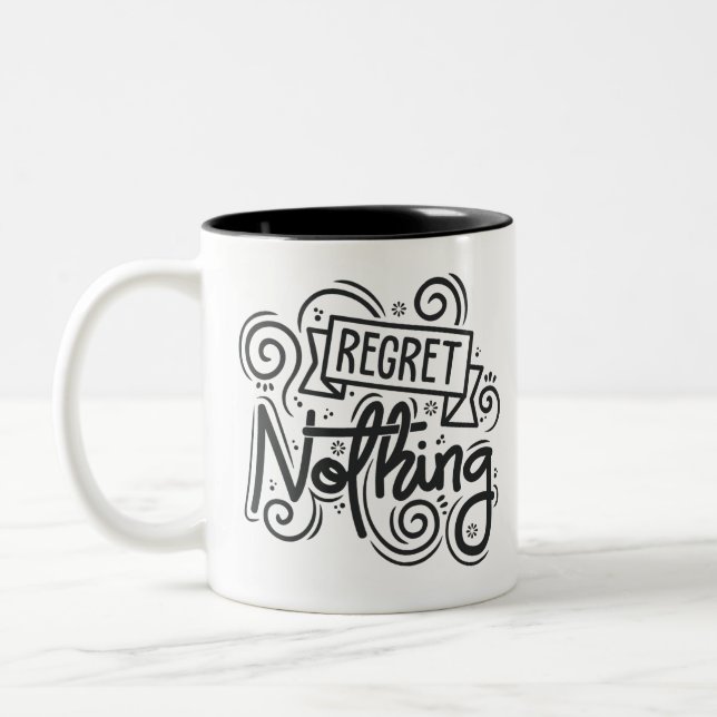 Tasse 2 Couleurs Regret Nothing Citation (Gauche)
