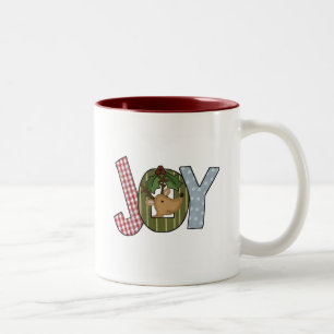 Tasse 2 Couleurs Reindeer Joy Chemises de Vacances et cadeaux