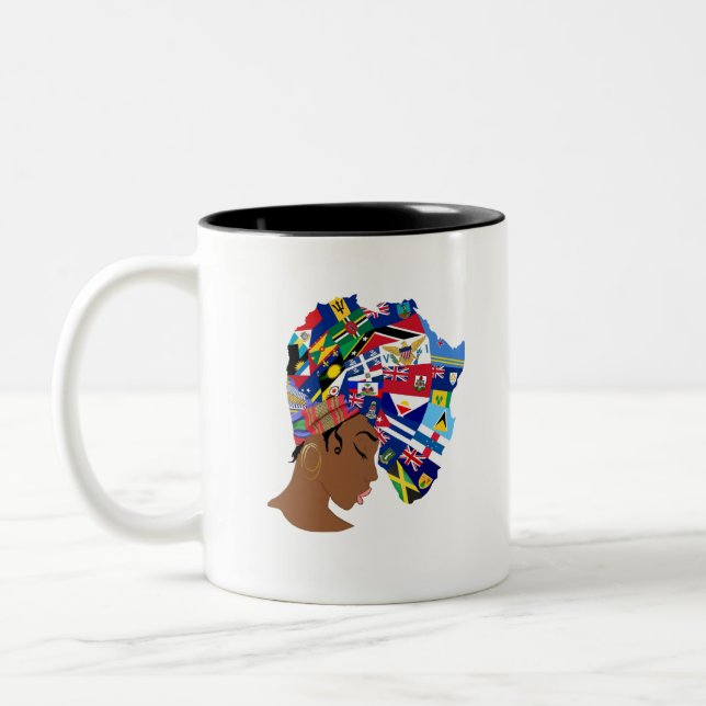 Tasse 2 Couleurs Reine des Caraïbes afro (Gauche)