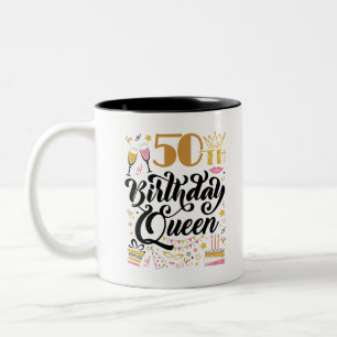 Tasse 2 Couleurs Reine du 50e anniversaire