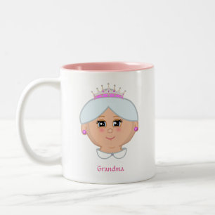 Tasse 2 Couleurs Reine Grand-mère avec Texte Modifiable  & Cœur