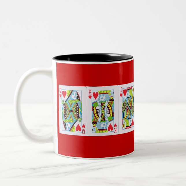 Tasse 2 Couleurs Reine, Roi, Jack des Coeurs (Gauche)