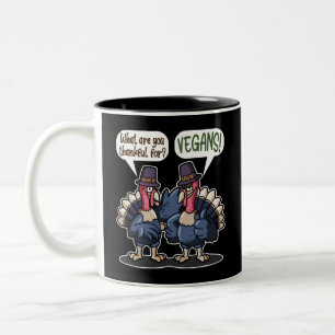Tasse 2 Couleurs Remerciements Pour Les Végans Drôle Turquie Thanks