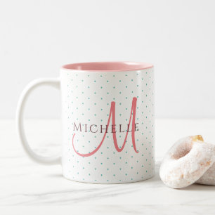 Tasse 2 Couleurs Remplacez Votre Nom Monogram Initial Modèle