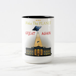 Tasse 2 Couleurs Rendre La Planète Grande ! Tee d'enlèvement d'ovni