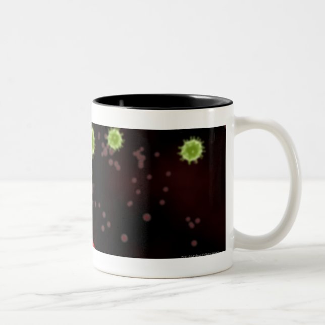 Tasse 2 Couleurs Rendu illustré du syndrôme respiratoire aigu grave (Droit)