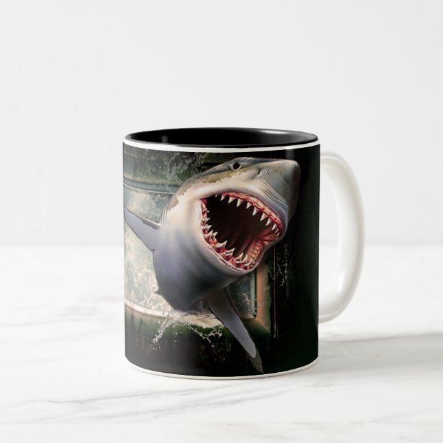 Tasse 2 Couleurs Requin blanc (Devant droit)