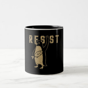 Tasse 2 Couleurs Résister Activisme Penguin Design graphique Vintag