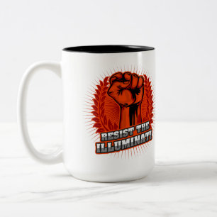 Tasse 2 Couleurs Résistez À L'Orange D'Illuminati Posé D'Un Poin